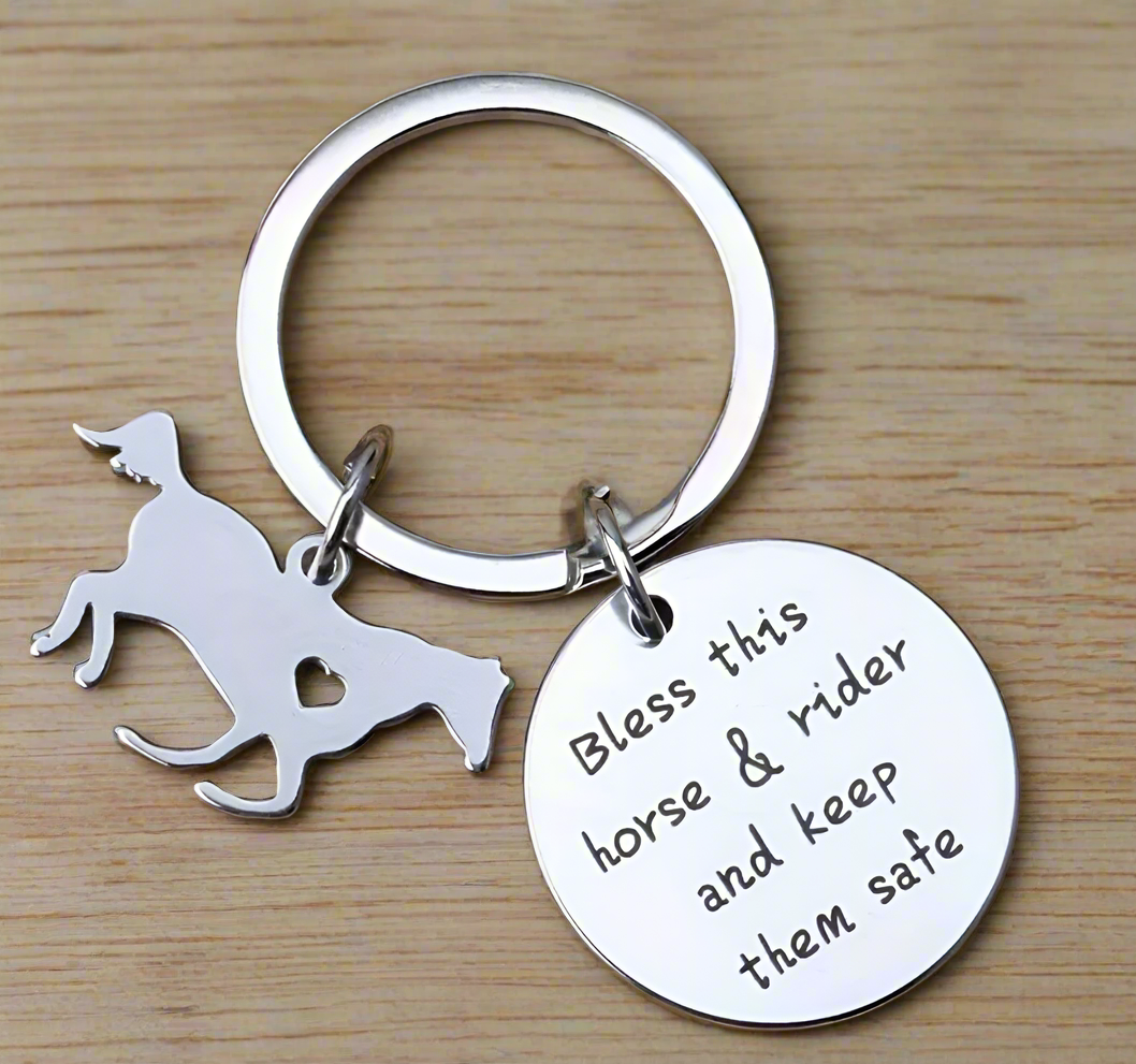 Bless This Horse & Rider Keychain – Tack & Timber