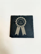 Slate Coaster - Remembered My Course ribbon