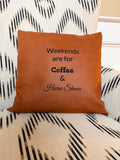 Faux Leather Pillow - Weekends