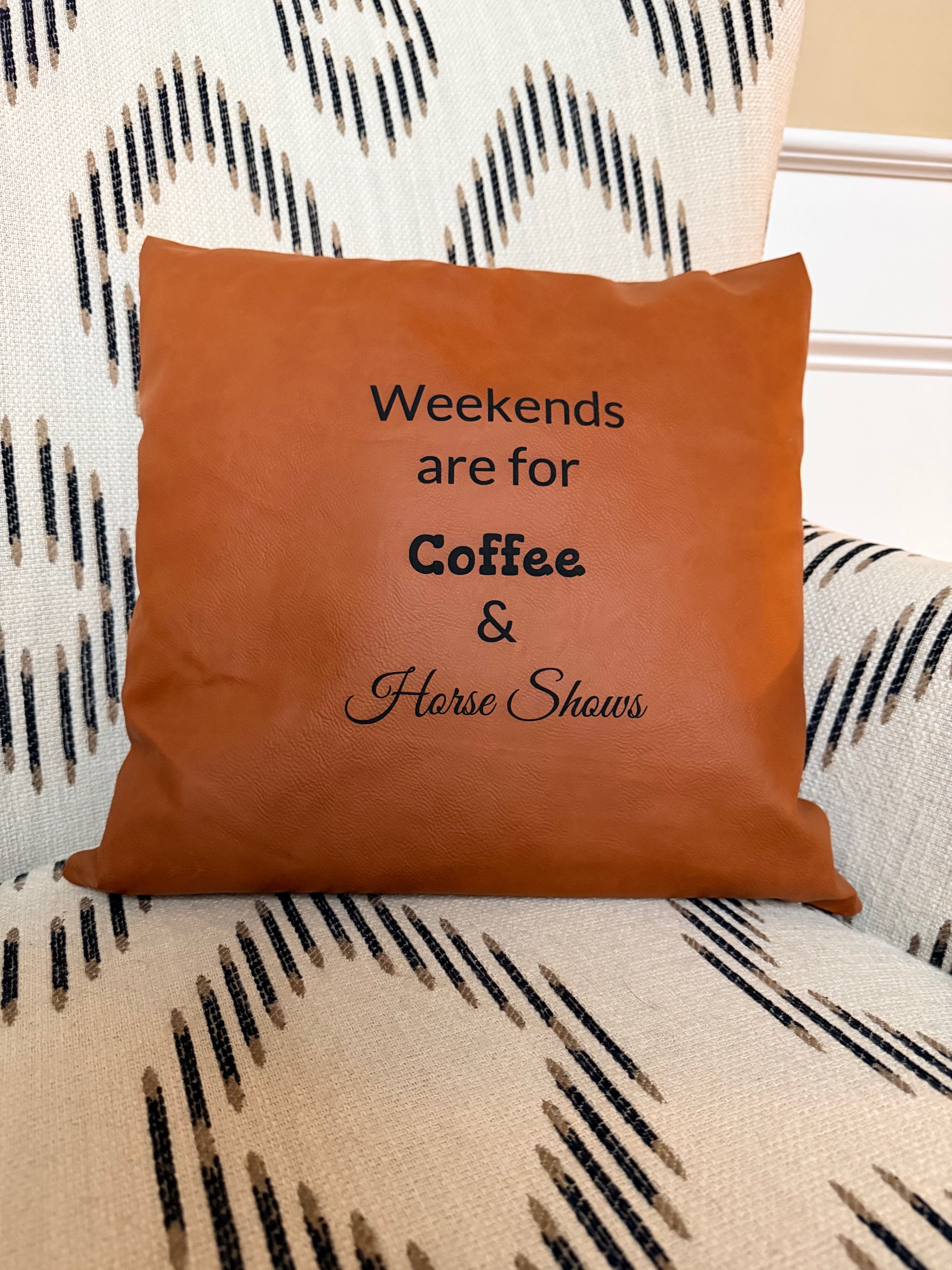 Faux Leather Pillow - Weekends