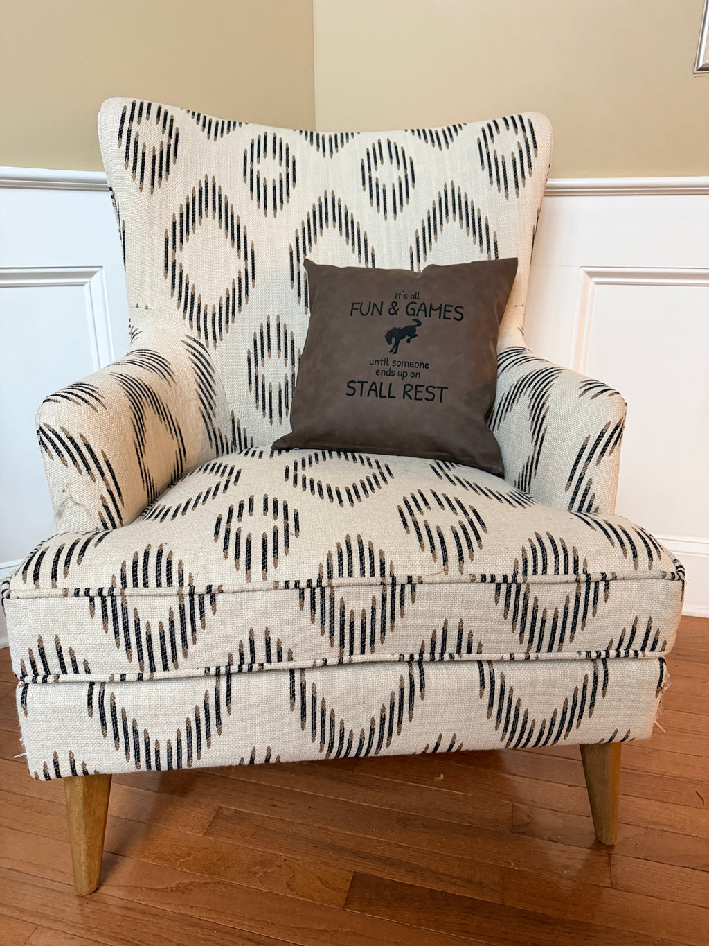 Faux Leather Pillow - Stall Rest