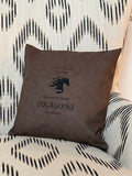 Faux Leather Pillow - Dragons