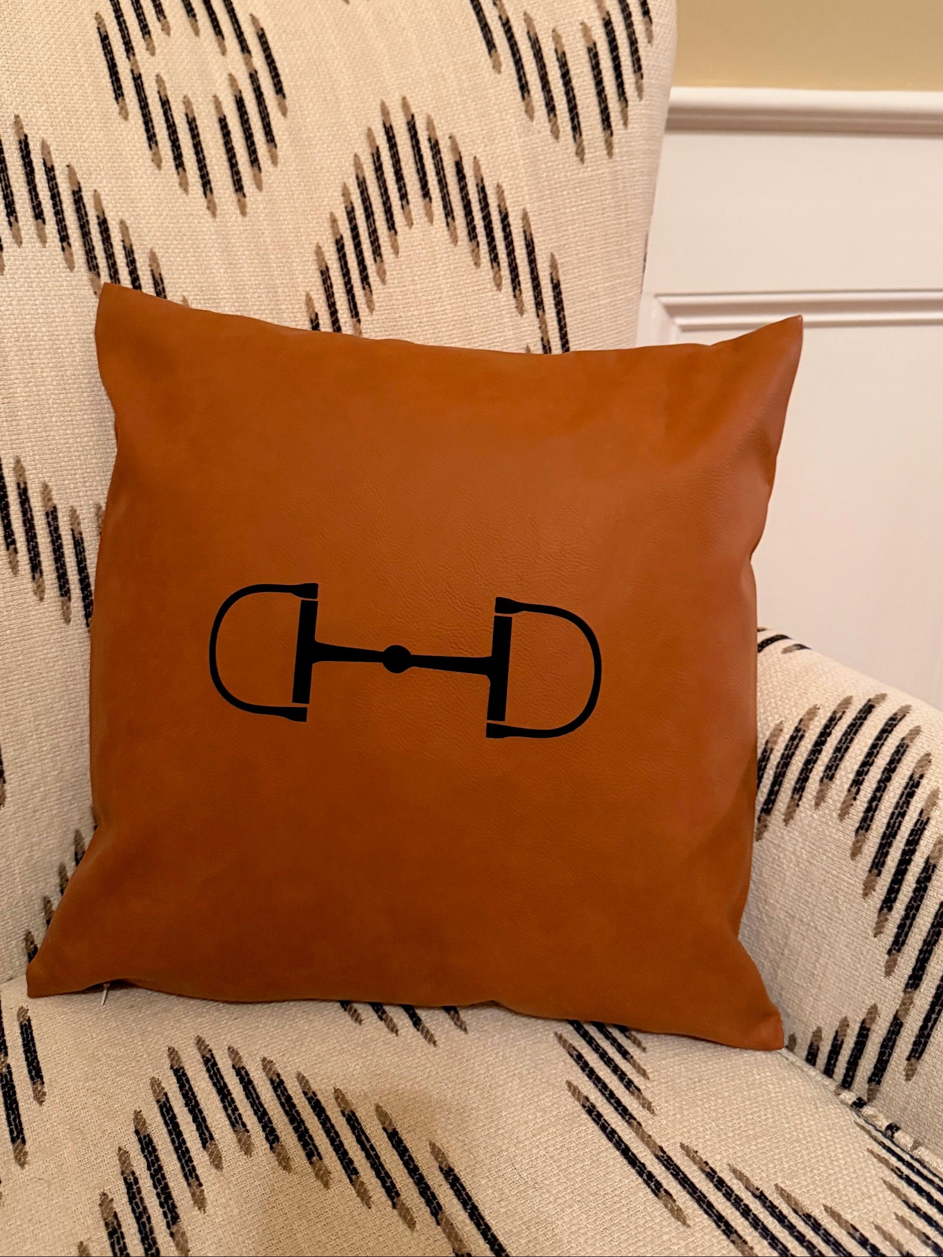 Faux Leather Pillow - D Ring Bit