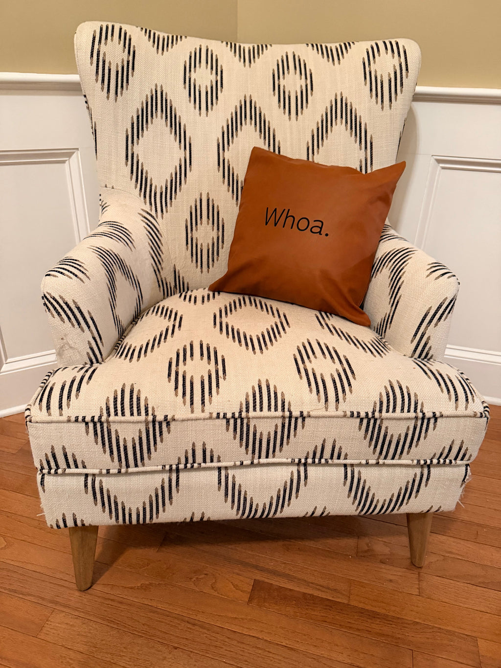 Faux Leather Pillow - Whoa